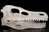 Carved Quartz Crystal Dinosaur Skull #208837-2